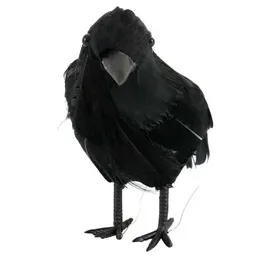 New Black Plastic Crow Charms Halloween Prop Cosplay Fascino per uccelli artificiali Richiami per la caccia Home Garden Decor Decorazione per la casa stregata