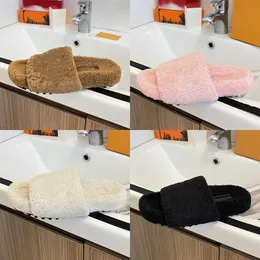 Designer Home Soft Bottom Women Shoes Fashion Fur Slippers Outer Wear Indoor Casual Warm Non-slip Comfortable with Box 82474 97256