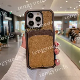 Fashion Designer Telefonfodral för iPhone 15 15Pro 14 14Pro 13 13Pro 12 12Pro Max TPU LETHER CARD HOLDER Luxury Protection Cover