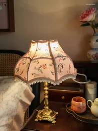 Tischlampen Chinesische klassische Vintage Retro Schlafzimmer Nachttischlampe LED E14 Luxus Gold Glanz Schreibtisch Lichter Kaffee Studie Salon Loft