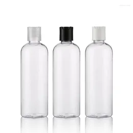 Aufbewahrungsflaschen, transparent, 300 ml x 20 Kunststoffscheibenkappe, runde Flasche für Flüssigseife, Shampoo, PET, Kosmetik, leere Behälter, hochwertige Hautpflege