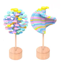 Spinning Top Solid wood rotating lollipop decompression toy creative parentchild game artifact gyro boy girl funny 230616