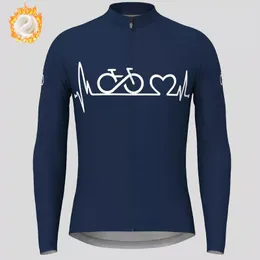 Giacche da ciclismo Team Maglia da ciclismo invernale da uomo Pile termico Abbigliamento da bicicletta MTB Manica lunga Warm Top Road Bike Giacca sportiva da esterno 230616