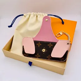 حقيبة النظارات الشمسية الفاخرة العلامة التجارية للجنسين الرجال نساء Keather Key Ring Bule Pink Eyeglasses مع Box11