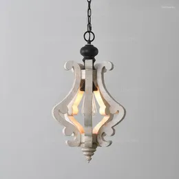 Lustres Lustre Simples Pequeno 1 Branco Claro Corredor Pendurado no Corredor Cozinha Sala de Jantar Suspensão Madeira E27