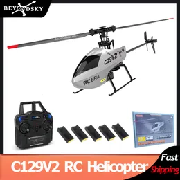 ElectricRC Uçak C129V2 2.4GHz RC Helikopter 6 Eksenli Gyroscop Pro Helicopter İtharonsuz Tek Kürek Uzak Uçak RC Oyuncak 230616