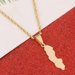 Pendant Necklaces Stainless Steel Gold Color Konungariket Sverige Map Necklace Sweden Chain Jewelry Gifts