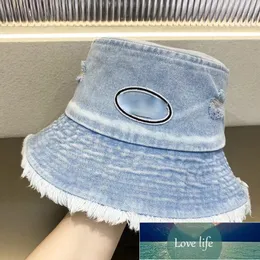 Denim grov selvedge fiskare hatt kvinnor vår och sommar koreansk stil all-match ansikte täcke ansikte liten hink hatt solstolt bassäng hattar