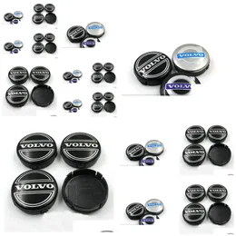 ホイールカバー3colors 4pcs 64mm voo center caps hub er car emblemble badge black/gray/blue c30 c70 s40 v50 s60 v60 v70 s80 xc90 drop del dhlro