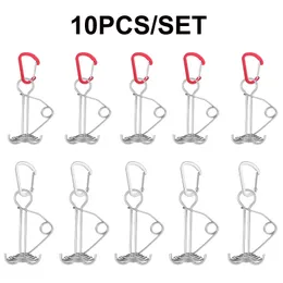 야외 도구 510pcs 조절 가능한 판자 나선형 모양의 스프링 낙지 데크 페그와 카라비너 ​​후크 윈드 로프 버클 텐트 스테이크 보드 230617