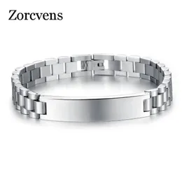 Цепочка Zorcvens Personality гравированная бренд мужски для звенья сеть браслет мода Спортивная спортивная нержавеющая сталь 21 см