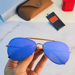 2023 Top-beschichtetes, hübsches und cooles neues Modell, hochwertige Titanlegierung, modische Herren- und Damen-Sonnenbrille für Piloten, luxuriöse rosa, blaue, lila und graue Stile