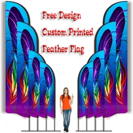 Banner Flags Custom Print Feather Flag Beach Barber Shop Spa Salon Sport Racing Massage Coffee Dog Ice Cream Milk Bakery Gym Fit 230616