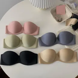 Yoga Outfit Women Sexy Strapless Bra Solid Invisible Push Up Bras Underwear Seamless Without Straps Bralette Lingerie Intimates