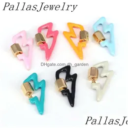 Charms 10pcs Colorf Enamel Gwiazda owalna kształt serca śruba zapięcie urok Modny naszyjnik/bransoletka biżuteria komponent dhgarden dhexm