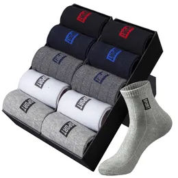 Sports Socks 20Pcs10Pairs High Quality Men Cotton Breathable SweatAbsorbent Middle Tuble Black Deodorant Business Gift Sock 230617