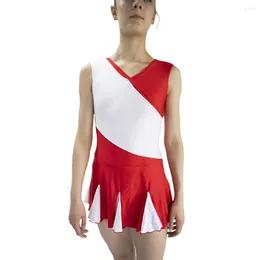 Scenkläder vuxna flickor glänsande lycra leotard danklänning kjolar prestanda kostym cheerleading klädskolan perfor kollektiv