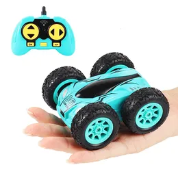 ElectricRC Car 3.7 inch RC Car 2.4G 4CH Double-sided Voiture bounce Drift Stunt Rock Crawler Roll 360 Degree Flip Remote Control car Kids Toys 230616