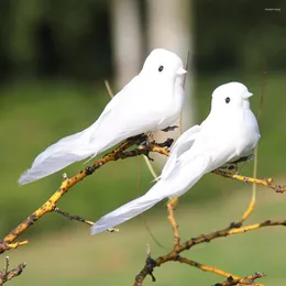 Dekorative Blumen 12 Stück künstliche gefiederte Tauben Ornament Simulation Schaum Vögel für Hochzeit Handwerk Dekoration