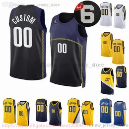 Anpassad 2023 Ny säsong tryckt baskettröja 0 Tyrese Haliburton 3 Chris Duarte Isaiah Jackson Aaron Nesmith Oshae Brissett Kendall Brown Jerseys 6 Patch