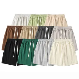 Męskie szorty Jakość 320GSM bawełniane szorty dresowe man letnie cienki kolor szorty moda moda unisex elastyczna talia mężczyźni krótkie spodnie 230616