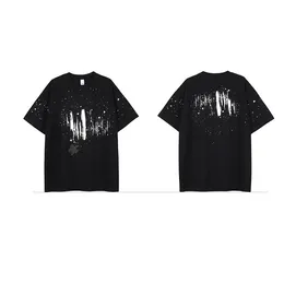 Designer Mens T Shirt Original National Trend T-Shirts Ink Splattered Casual Loose Short Clothing