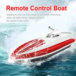 ElectricRC -båtar Remote Control Ship 24g RC Konkurrens Rowing Boat Max Distance 80m Speedboat Toy Christmas Birthday Presents for Kids 230616