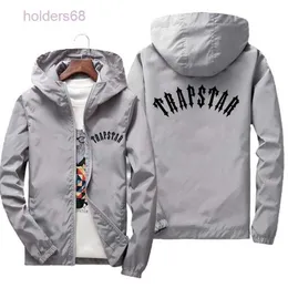 Herren Windjacke Trapstar Frühling Herbst Brief Drucken Casual Langarm Sport Mantel Reißverschluss Übergroße Jacken 7xl