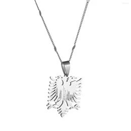 Pendant Necklaces Stainless Steel Albania Eagle Pendants Ethnic Women Men Chain Jewelry Gifts