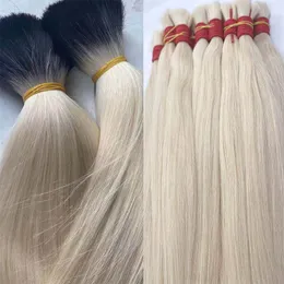 Hair Bulks Natural Deep Black Brown Color Cabelo Loiro Vietnamita Blonde Bulk 613 Human Bundles Extensions 230617