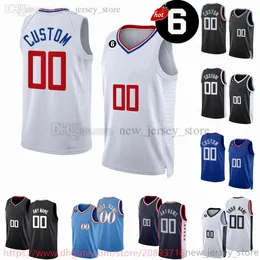 Anpassad ny tryckt baskettröja Russell Westbrook Paul George Kawhi Leonard Eric Gordon Norman Powell Bones Hyland Marcus Morris Sr. Jerseys 6 Patch