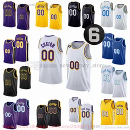 Benutzerdefiniertes bedrucktes Basketballtrikot der neuen Saison 8 Jarred Vanderbilt Cole Swider Max Christie Lonnie Walker IV Thomas Bryant Scotty Pippen Jr. Trikots 6 Patch