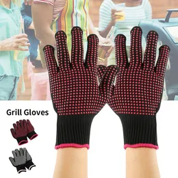 Печь -рукавицы 1 Пара барбекю Антисцидальские перчатки тепловые перчатки, устойчивые к барбекю, кухонная огневая антислипа для приготовления 230616