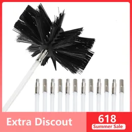Cleaning Brushes 12Pcs 570mm Long Rods Chimney Brush Handle Flexible Rod For Dryer Pipe Fireplace Inner Wall And Roof Tool 230617
