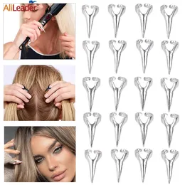 Other Hair Cares Hair Parting Tool For Finger For Braiding Hair Barber Accessories 50Pcs Hair Selecting Tools Metal Finger Parting Ring Hair 230616