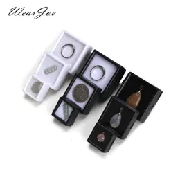 Jewelry Boxes Wholesale Top Glass Gemstone Gem Display Storage Box Tool Coin Jar Jewelry Pendant Loose Diamond Bead Holder Organizer Show Case 230616