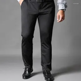 Мужские костюмы 2023 Мужские штаны с широкими ногами хлопковые повседневные растяжения мужские брюки длинные прямые высококачественные высококачественные сплошные цвета плюс костюмы A253