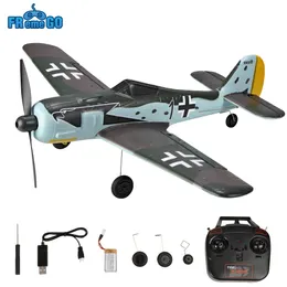 Electric RC Aircraft FW 190 RC Plane 2.4G 4CH 402mm Wingspan One Key Aerobatic RTF Fighter Mini Warbird Airplane Toys Gifts 230616