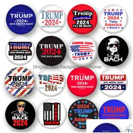 Party Favor Trump 2024 Badge Brooches Pins Election Supplies Keep America Great 1.73 Inch Drop Delivery Home Garden Festive Event Dhpgx