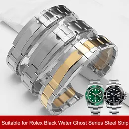 Pulseiras de relógio Ditona the diver 316 pulseira de aço é adequada para Rolex Black Green Water Ghost corrente de relógio water ghost watch fivela 20mm 21mm 230616