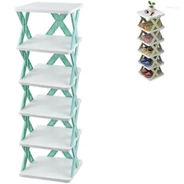 Hooks Shoe Rack - Organizer 5 Tiers For Closet Narrow Plastic Storage Entryway