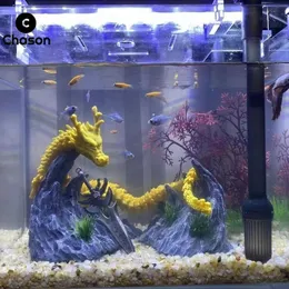 Estatua De Dragón Chino Para Acuario - Decoración 3D Mini, Feng Shui, Buena Suerte, Para Peces Y Plantas