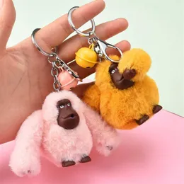 Keychains Creative cute gorilla plush doll key chain monkey couple students bag pendant gift G2210264595464307F