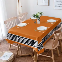 Table Cloth Orange Simple Chinese Pattern Tablecloth Waterproof Dining Rectangular Round Home Textile Kitchen Decoration