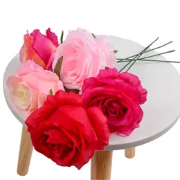 20 pçs/lote Artificial Rose Flower Heads Decorative Flowers Weddings Bouquets DIY Crafts Bridal Shower Centerpieces Arranjos Party Tables Decorations EW0044
