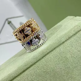 Luxurys designer ring för kvinnliga designer ringar bladringar modestil full diamant klassiker designer smycken kalejdoskop ring bröllop fest gåva bra