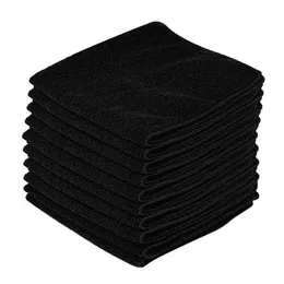 Conjunto de panos de limpeza LETAOSK 10 peças Pano de microfibra preto Pano de toalha para lavar, secar, polir, detalhar tela de janela 30x30cm 230617