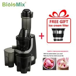 Juicers Biolomix Wide Chute Slow Masticating Juicer BPA Free Cold Press Juice Blender For High Nutrient Fruit and Vegetable 230616