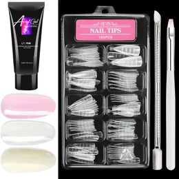 Cuticole Pushers 6Pcs UV Gel Extension Nail Art French Set Quick Building Mold Tips Acciaio inossidabile Cucchiaio Cucchiaio Pusher Slice Brush Kit 230616