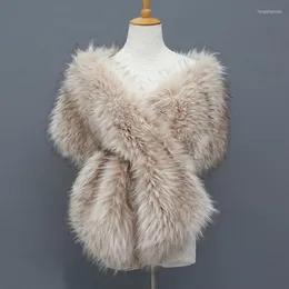 Eşarplar Shawl Faux Fur Cape Sahne Akşam Elbise Capes ve Necksipieces